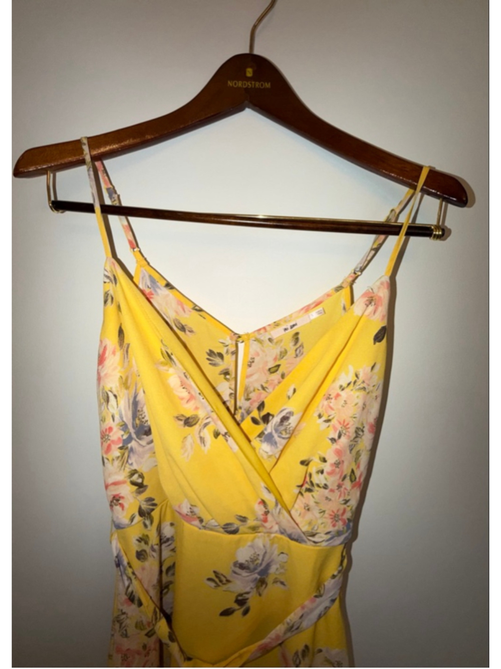 Francesca Mi Ami S Yellow Floral Chiffon Sheer Midi Dress Women Sundress Garden - Picture 8 of 11